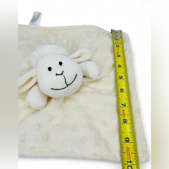 Sheep Lamb Lovey Baby Security Blanket Bumpy Texture  10” Trim And Decoration - Picture 6 of 6